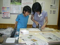 親子力を合わせてそばが出来上がり！