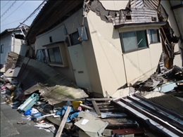 被害の大きかった益城町宮園地区