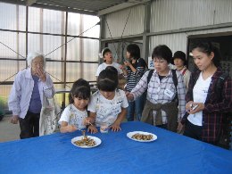 まいたけのバター炒めの試食