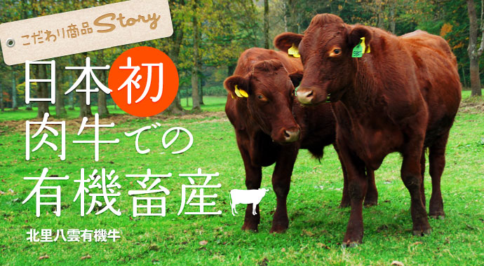 こだわり商品STORY　日本初　肉牛での有機畜産　北里八雲有機牛