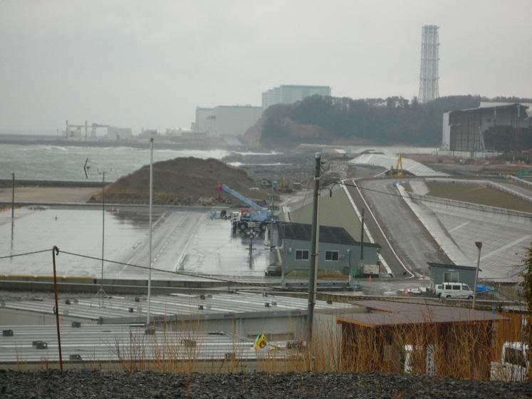 海岸沿いに見える福島第2原発