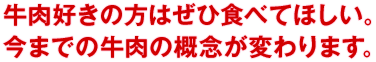 牛肉好きの方はぜひ食べてほしい。今までの牛肉の概念が変わります。