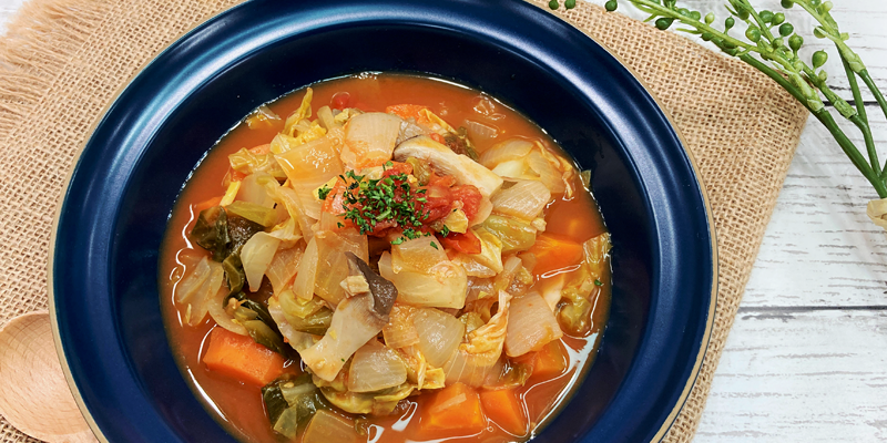 無水で作る　食べるスープ