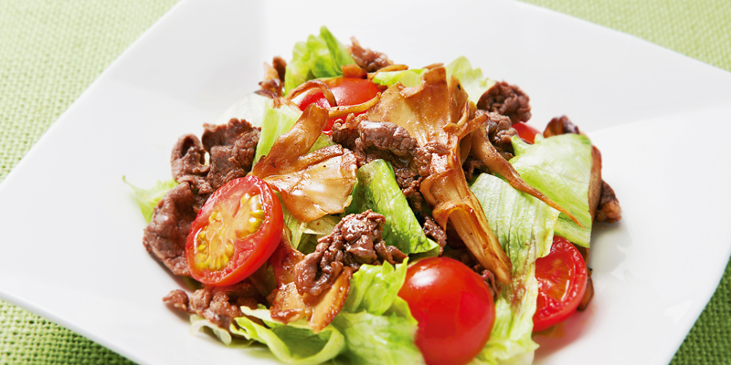 まいたけと牛肉のトマト炒め