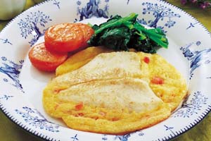 かれいのたまご包み焼きの写真