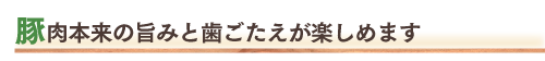 豚肉本来の旨みと歯ごたえが楽しめます