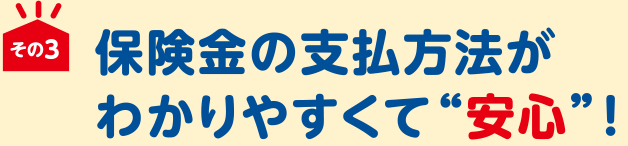 保険金の支払方法がわかりやすくて“安心”！