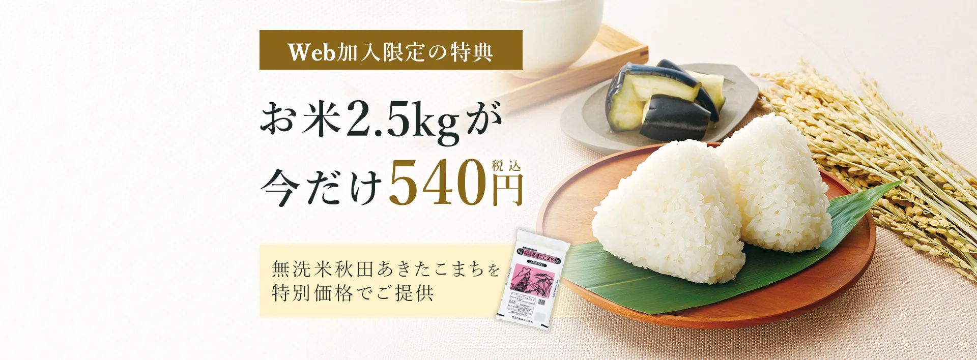 無洗米秋田あきたこまち 540円