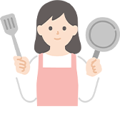 料理する女性